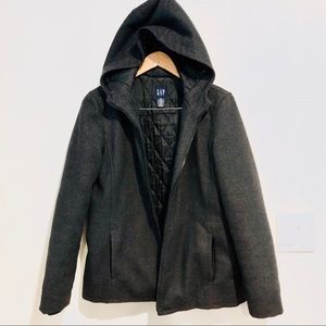 Gap Wool Blend Hooded Coat size M